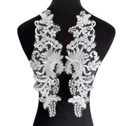 White Heavy Industry Bead Eugen Yarn Lace Flower - Wedding Dress, Dance Dress & Accessories (D105)