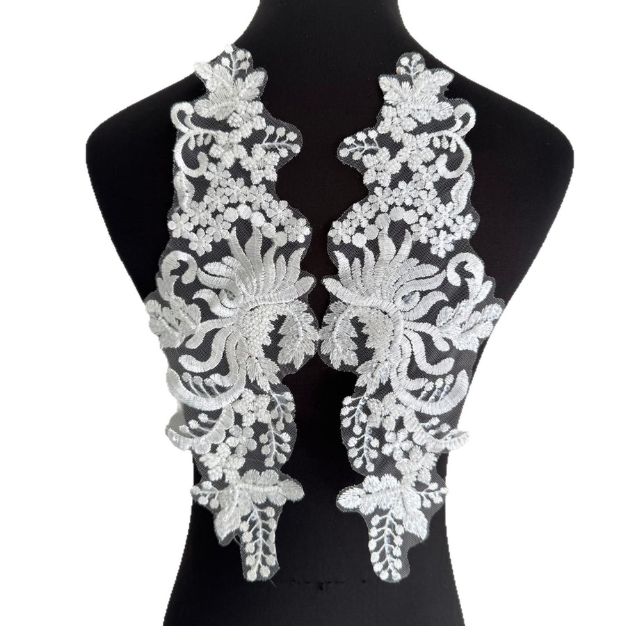 White Heavy Industry Bead Eugen Yarn Lace Flower - Wedding Dress, Dance Dress & Accessories (D105)