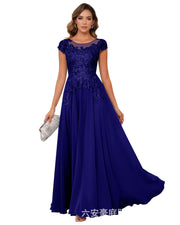 Fashion cross-border banquet long dress lace chiffon mop long skirt wedding mother's wear annual meeting performance clothes fat mm