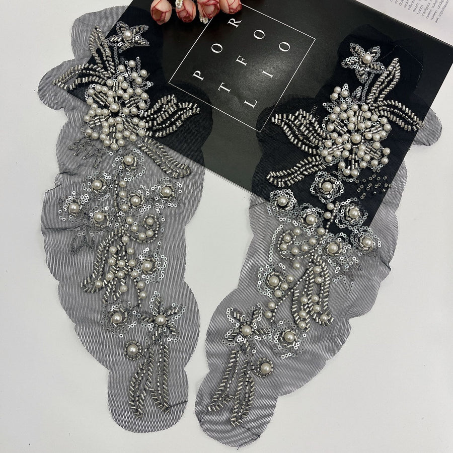 Heavy industry DIY sequined beads embroidery lace three-dimensional flower wedding dress dress head jewelry luggage decoration patch flower
