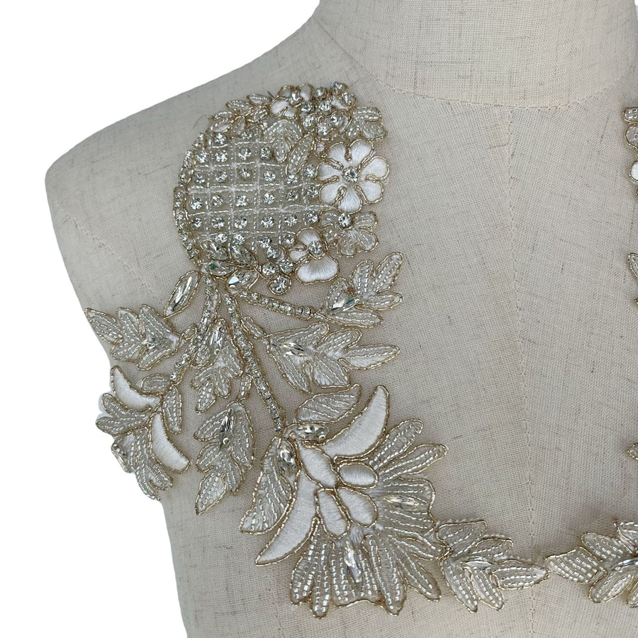 Heavy Industry Multi-Color Diamond Lace Applique - Luxury Patch for Dress, Hat & Headscarf DIY