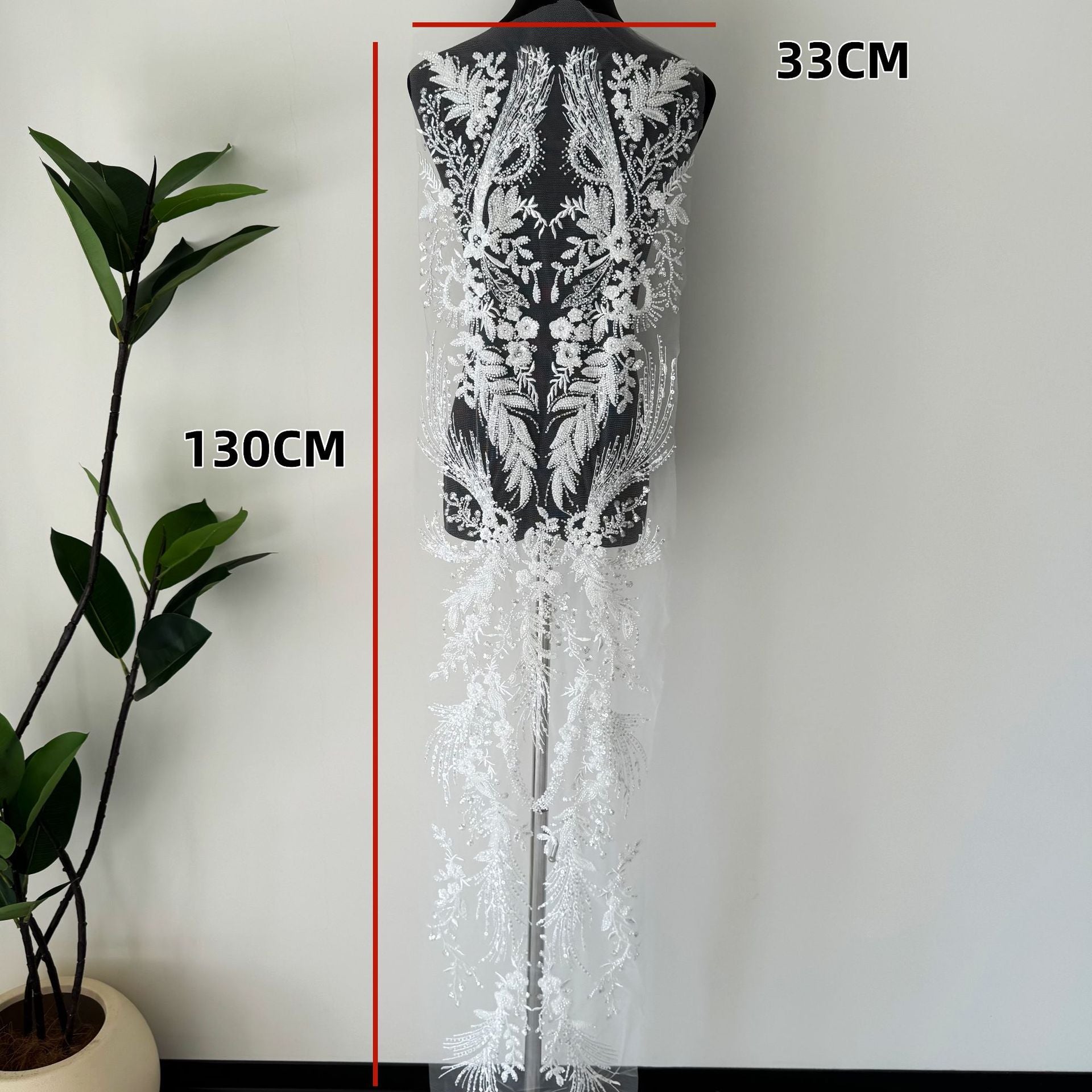 Zh487 embroidered mesh fabric luxury wedding lace beaded fabric women's party dress diy design