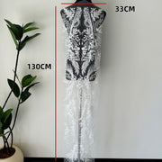 Rhinestone Sequin Lace Flower Appliqué - DIY Wedding Dress, Evening Gown & Formal Wear Embellishment (ZH426)
