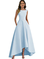 Cross-border best-selling sleeveless evening dress for women, short in front and long in back, bridesmaid, sister group, bestie dress, dinner red carpet dress a dress