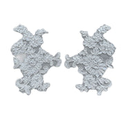 White Embroidered Beaded Lace Trim - DIY Bridal Headpiece & Wedding Dress Accessory