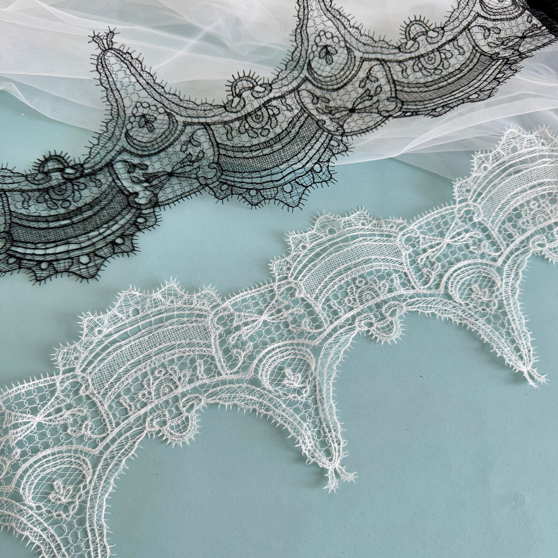 White polyester flower curtain wave necklace jewelry lace lace fabric embroidery clothing decoration DIY accessories R175