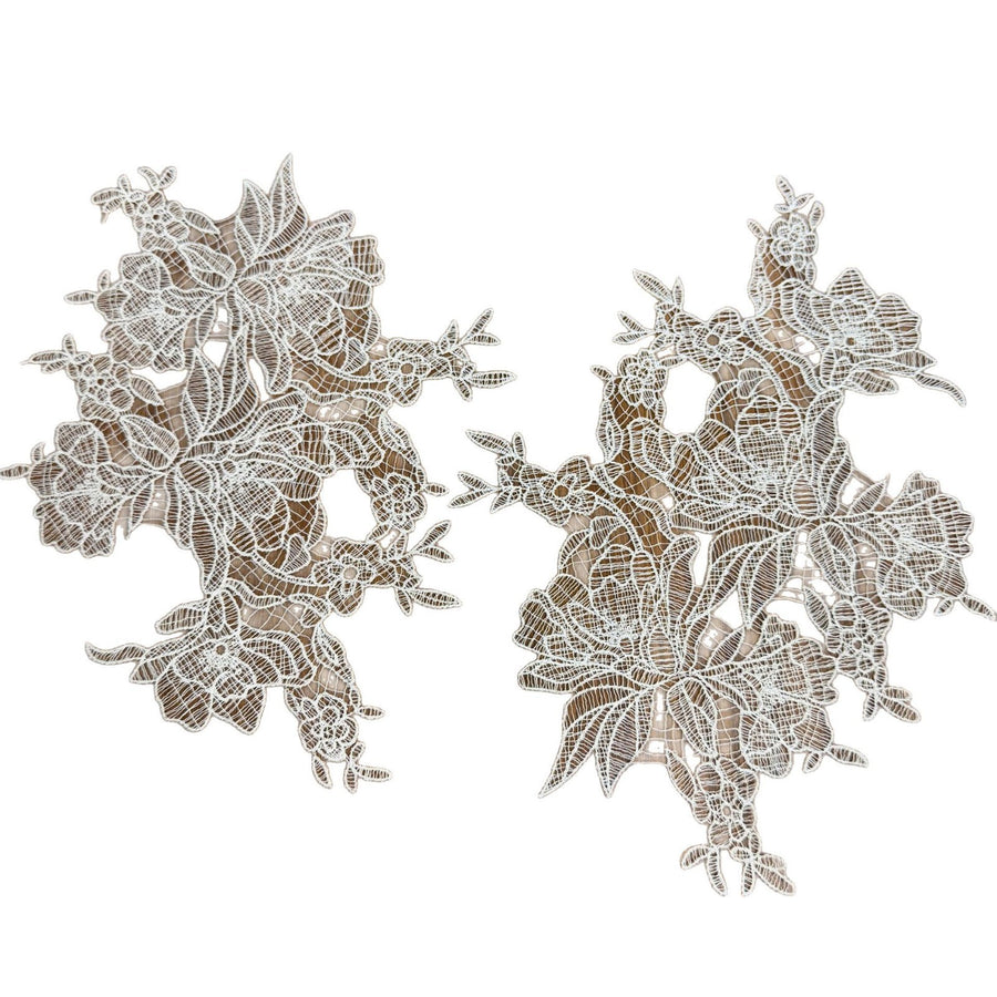 Fish Silk Thread Light & Thin Lace Embroidery Pair - DIY Hollow Clothing Handmade Decal (R4)