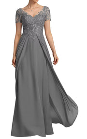 Chiffon long evening gown mother prom dress long skirt bridesmaid dress annual meeting host banquet dress performance dress plus size