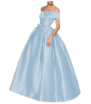 European and american one-shoulder satin flared maxi dress with tie-up bow waist – evening, wedding, and mother-of-the-bride long gown