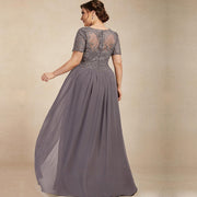 Chiffon long evening gown mother prom dress long skirt bridesmaid dress annual meeting host banquet dress performance dress plus size