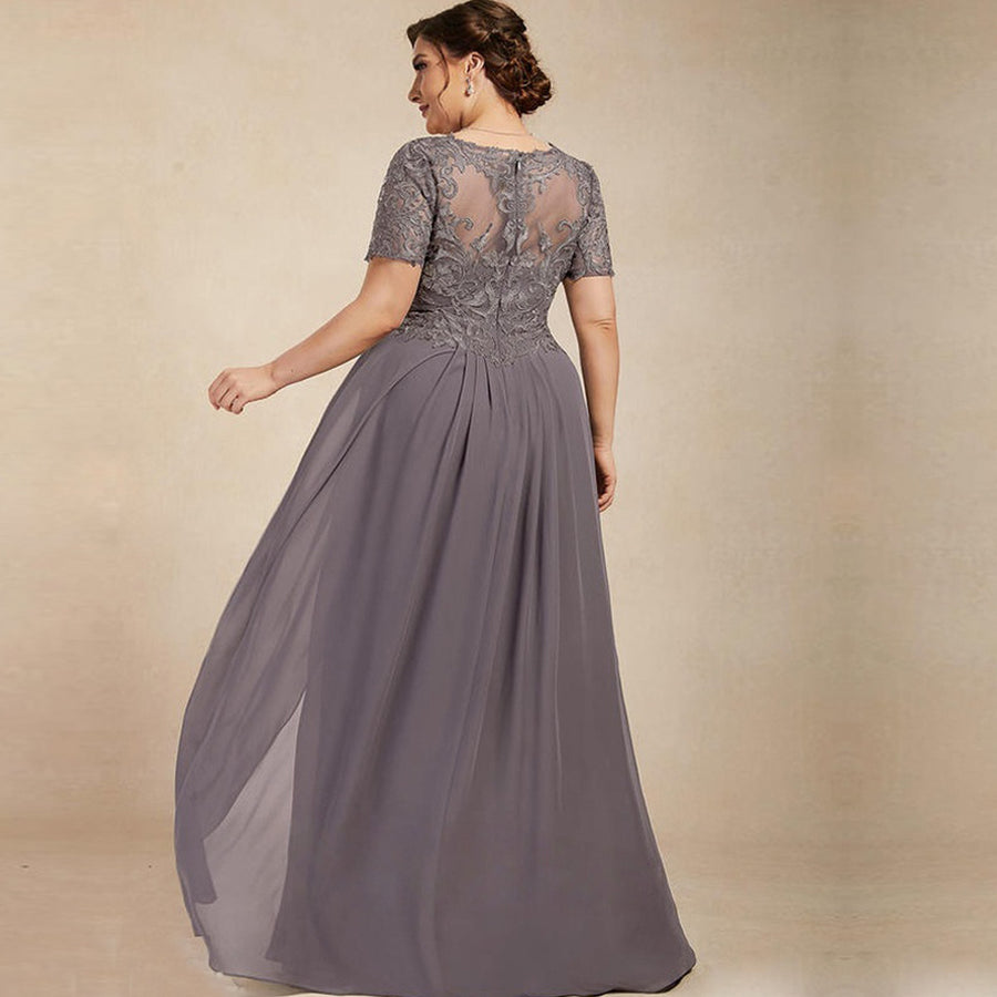 Chiffon long evening gown mother prom dress long skirt bridesmaid dress annual meeting host banquet dress performance dress plus size