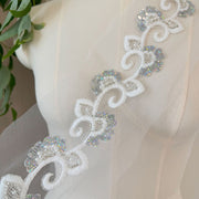 New Exquisite Embroidery Bead Lace - Export Single Wedding Dress DIY Accessories (ZH417)