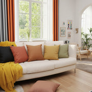 PU Textured Cushion Cover – Modern Woven Embossed Decorative Pillow