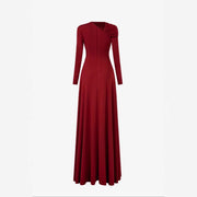 Asymmetric Cut-Out Maxi Dress — Draped Neckline with a Ruched Waist