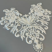 Lace Sequin Millet Bead Neckline Corsage - DIY Wedding Dress & Headscarf Accessory (ZH248)