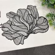 High-quality black and white leaves, fish silk thread, eyelashes, hollow lace, handmade dresses, clothing veil accessories