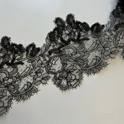 Boutique black beige sequined fish silk thread wedding dress lace fabric, hollowed out European and American dress lace accessories R98