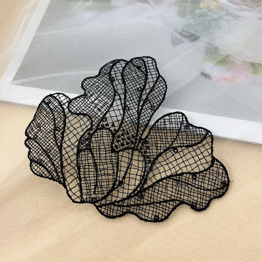 Lace Sequined Floral Fish Thread Veil - Heavy Industry Wedding Dress & Headgear Accessory