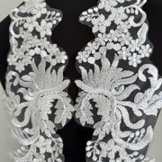 White Heavy Industry Bead Eugen Yarn Lace Flower - Wedding Dress, Dance Dress & Accessories (D105)