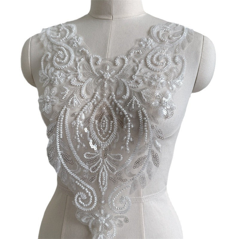 Beaded collar & corsage cheongsam wedding dress - fashion performance costume, guangdong dance appliqué zh202
