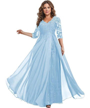 European station cross-border amazon dress chiffon patchwork lace cut out long dress bridesmaid evening dress women's evening dress