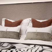 Grey Genuine Leather Cushion Set - Modern Luxury for Refined Interiors