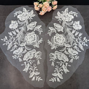 White Woven Seed Bead Sequin Lace Trim - Handmade DIY Wedding Dress, Hem, Hair Accessories & Curtain Embellishment (ZH439)