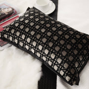 Black & Gold Cut Velvet Cushion Cover - Modern Luxury Style