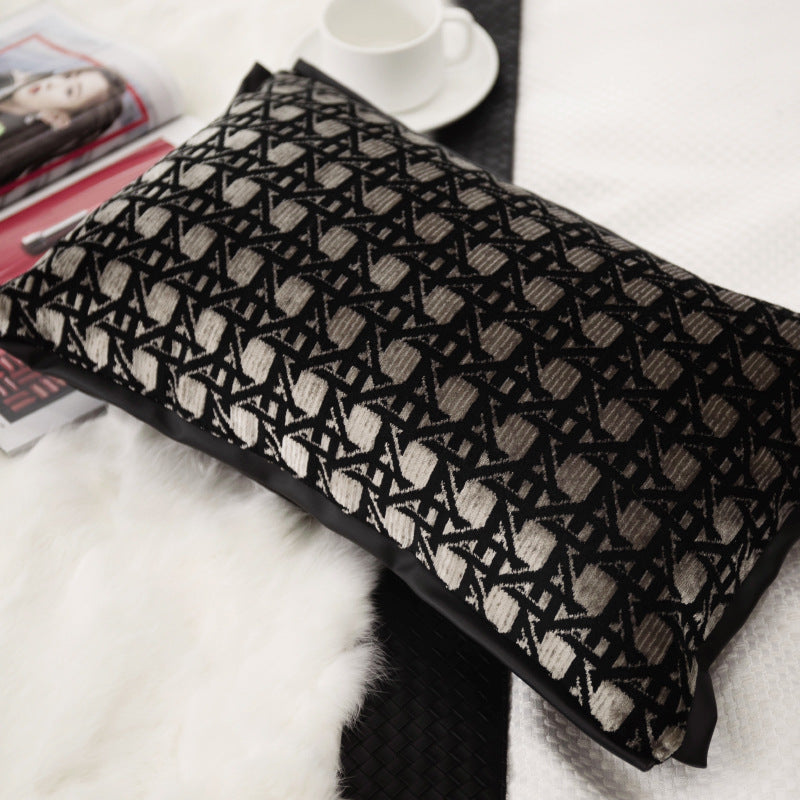 Black & Gold Cut Velvet Cushion Cover - Modern Luxury Style