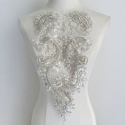 White beaded wedding dress runway fashion collar decoration clothing diy accessories zh442