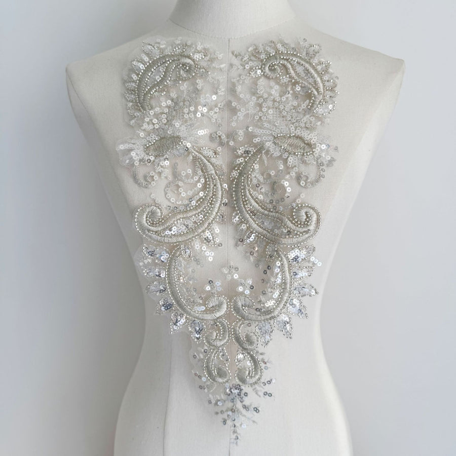White beaded wedding dress runway fashion collar decoration clothing diy accessories zh442