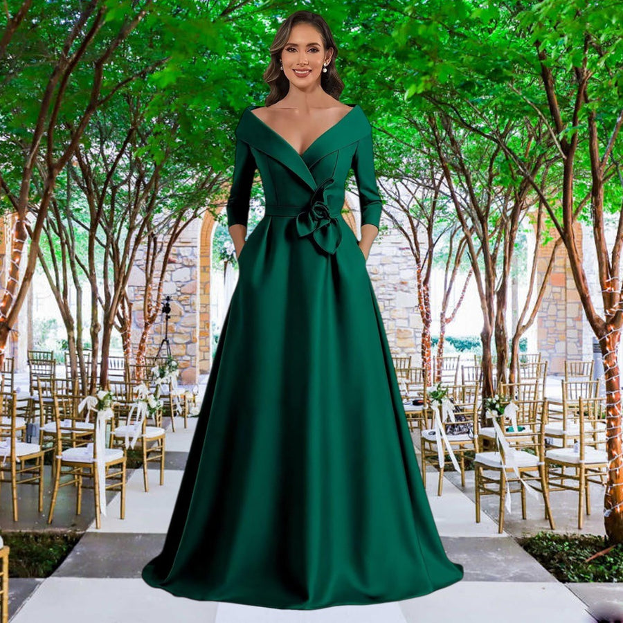 European and american style plus size evening gown - floor length dress for weddings, mother of the bride, annual meetings, and performances - flattering and figure-forgiving for curvy women