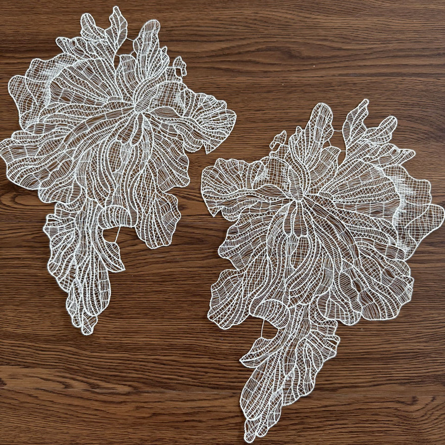 Large Water-Soluble Fish Silk Thread Flower - DIY Clothing, Wedding Dress & Hair Accessory (R270)