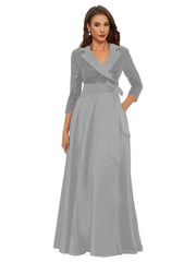 Cross-border amazon hot-selling black long evening gown for women, mid-sleeve, slim-fit, figure-flattering, perfect for banquets, annual meetings, hosts, and performances