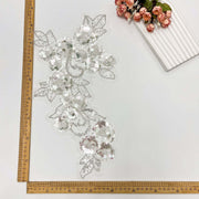 Beaded sequin pearl embroidered lace trim for wedding dress embellishment and DIY crafts