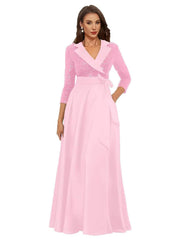 Cross-border amazon hot-selling black long evening gown for women, mid-sleeve, slim-fit, figure-flattering, perfect for banquets, annual meetings, hosts, and performances