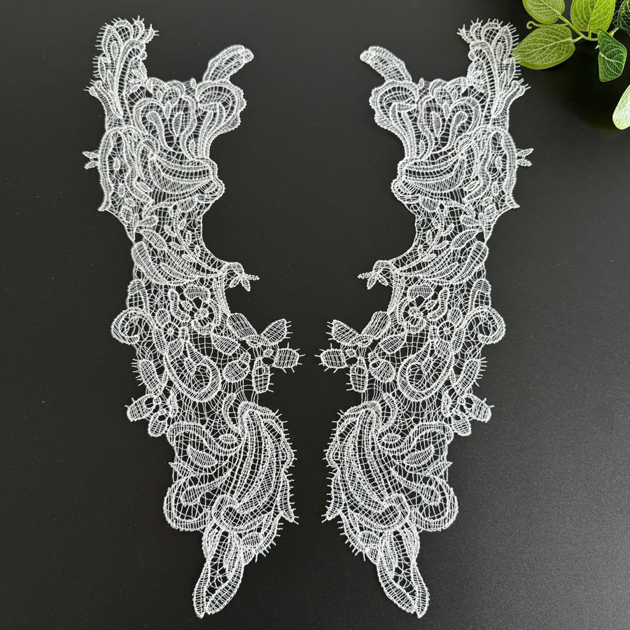 Neckline Fish Silk Hollow Veil Lace Light Patch - DIY Handmade Wedding Dress Accessory (R269)