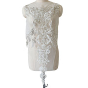 White Large Chest Back Beaded Jewelry Clothing Decoration - Embroidery Wedding Dress Designer Accessories (ZH422)