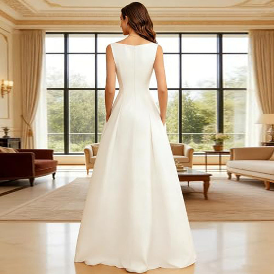 Cross-border best-selling sleeveless evening dress for women, short in front and long in back, bridesmaid, sister group, bestie dress, dinner red carpet dress a dress