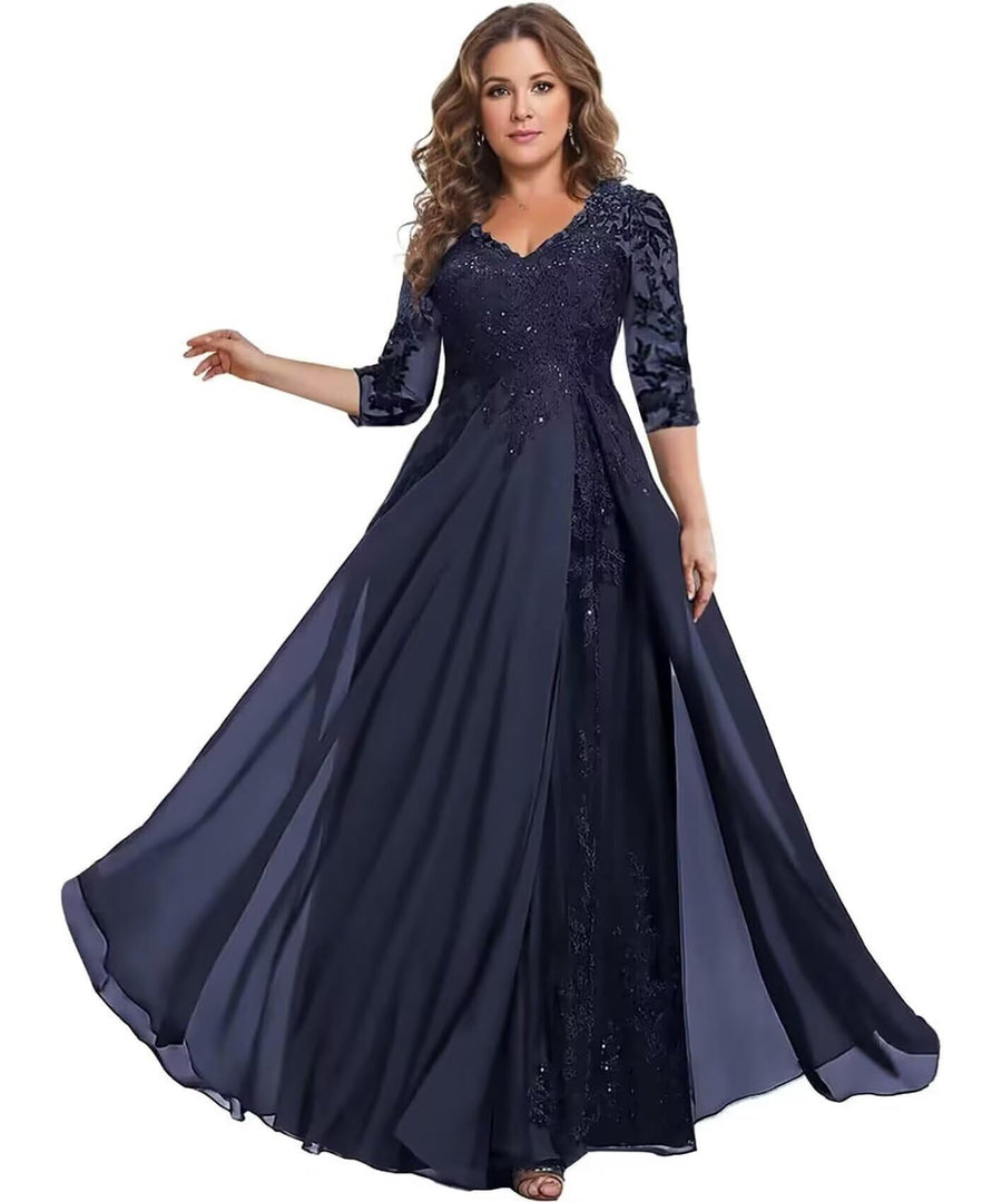 European station cross-border amazon dress chiffon patchwork lace cut out long dress bridesmaid evening dress women's evening dress