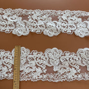 15CM White Mesh Embroidery Barcode Lace Trim - Clothing Cuffs, Waist & Jewellery Decoration (R218)