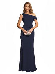 Cross-border amazon bestseller: long one-shoulder mermaid evening gown - perfect for bridesmaids, weddings, and socialite gatherings