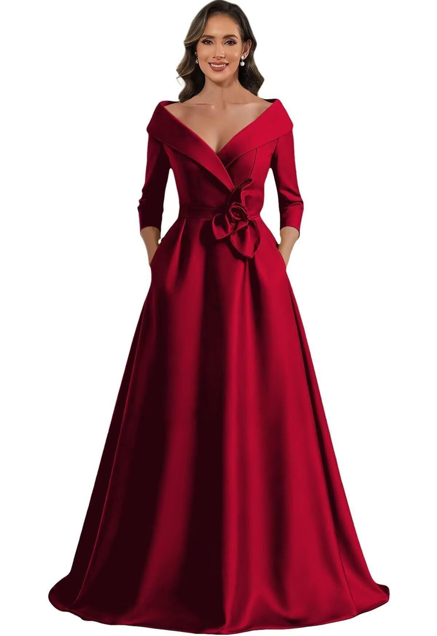 European and american style plus size evening gown - floor length dress for weddings, mother of the bride, annual meetings, and performances - flattering and figure-forgiving for curvy women
