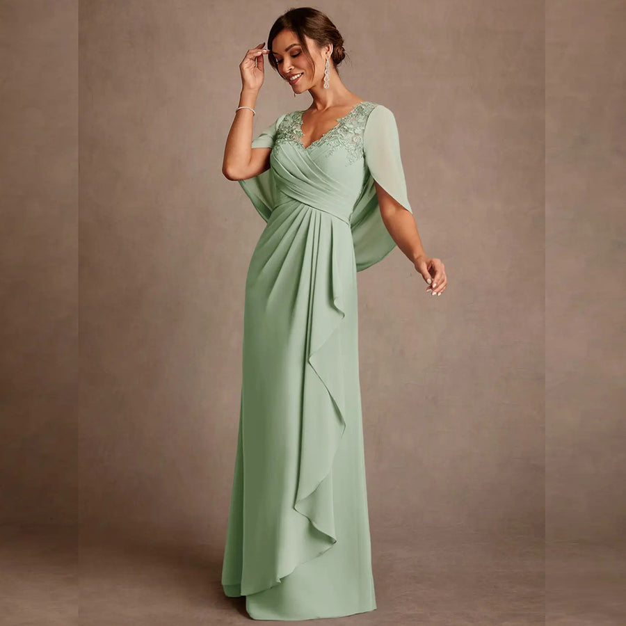 Fashion amazon cross-border banquet ladieswear wedding banquet women's clothing long evening dress annual meeting party host dress fat
