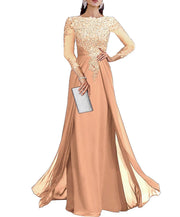 Cross-border lace patchwork long evening dress women's three-quarter sleeve banquet host bridesmaid dress new arrival elegant slimming evening gown