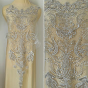Zh494 fashion mesh fabric wedding dress diy large floral applique wedding dress women's clothing accessories