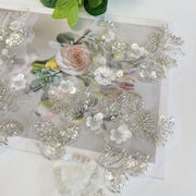 3D Beaded Sequin Lace Appliqué - Premium Embellishment for Wedding Dresses & DIY