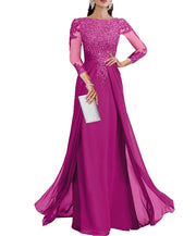 Cross-border lace patchwork long evening dress women's three-quarter sleeve banquet host bridesmaid dress new arrival elegant slimming evening gown