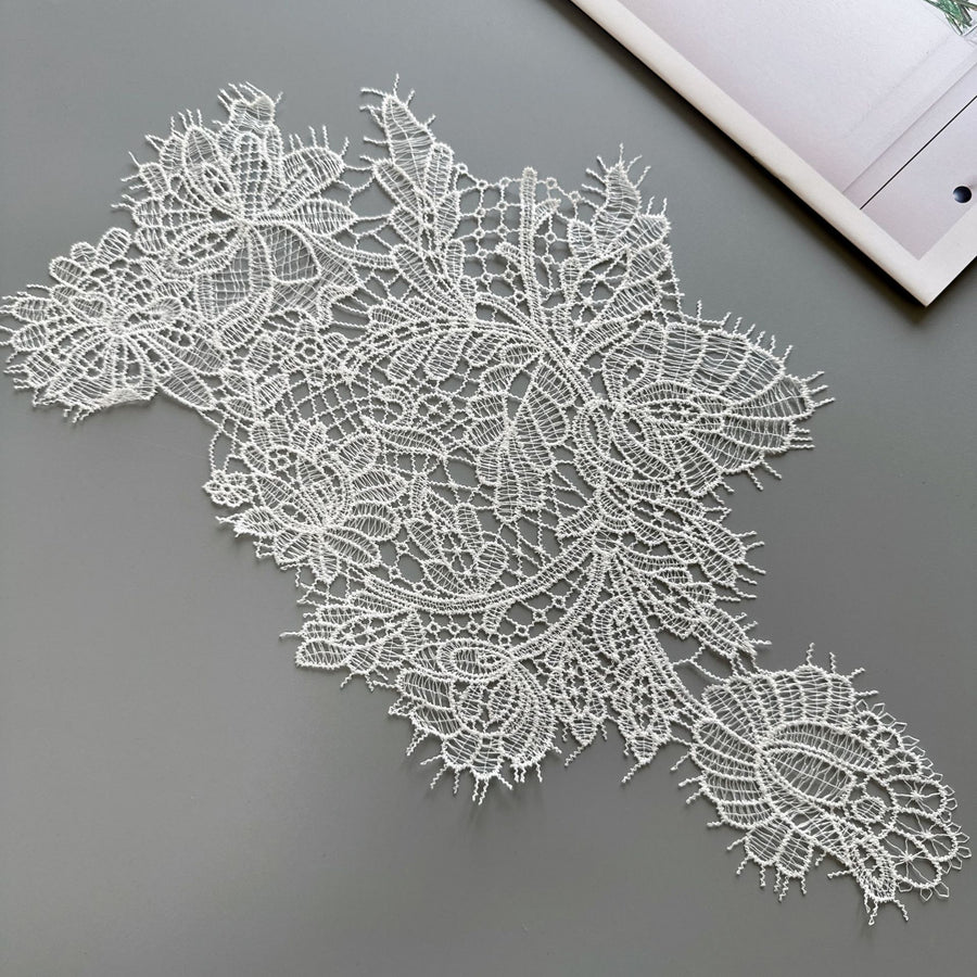 Headgear children's clothing decorative fish silk thread leaf hollow three-dimensional lace lace, wedding gift fabric R109