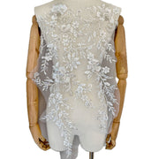 Zh476 sequin embroidery stereo laser embroidery beaded fabric evening dress performance collar flower diy catwalk children's clothing